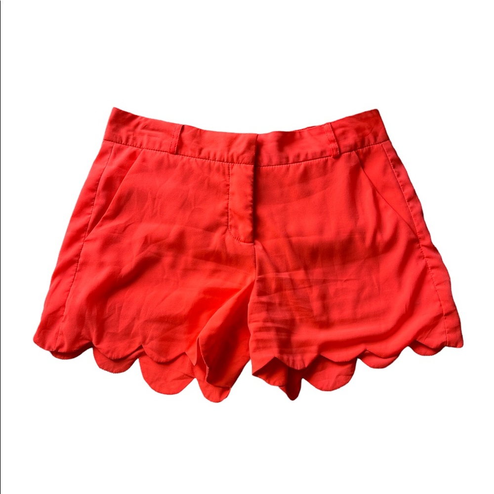 Gianni Bini Fluorescent Neon Orange Scallop Shorts | Women’s XS